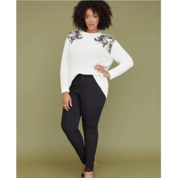 Lane bryant sequin shoulder cream knit dolman sleeve sweater sz 22/24 - Picture 2 of 16